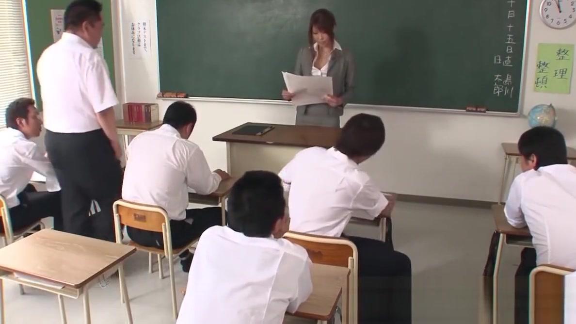 Hot Asian teacher blows her student and plays with his cum - 1