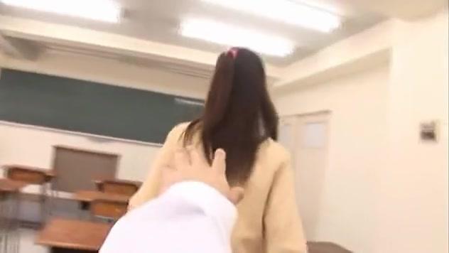Shelly Fuji Asian teen in school uniform sucks cock - 2