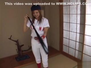 Samantha Saint Kana Kawai Asian babe masturbates in baseball uniform III.XXX