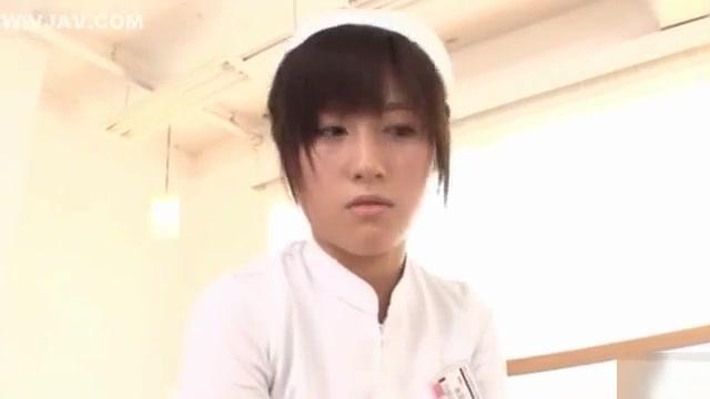 Dirty Japanese nurse swallowing a hard cock and get nailed hard from behind - 2