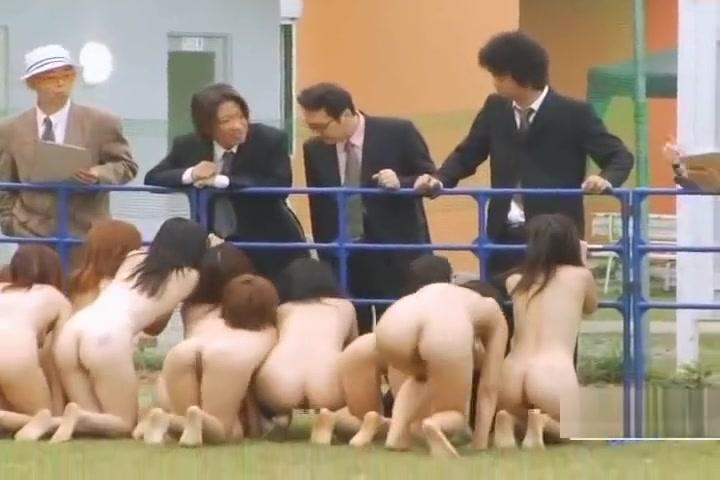Strange Japanese BDSM slaves outdoor group blowjobs - 1