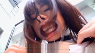 Hot Wife Subtitled weird Japanese face destruction shaved schoolgirl Machine
