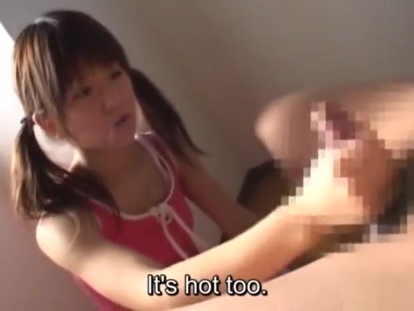 Subtitled Japanese naive schoolgirl CFNM handjob and more - 1