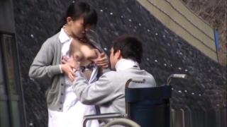 JoYourself Horny Japanese nurse sucks cock in front of a voyeur Husband