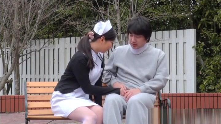 This wild Japanese nurse enjoys outdoor sex - 2