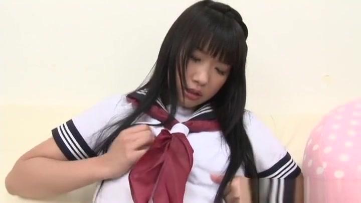 Miku Aono naughty Asian schoolgirl has hands in her panties - 2