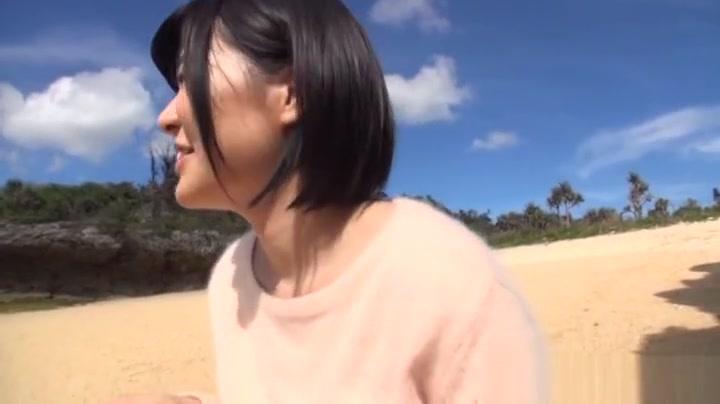 Amateur Blowjob  Kazari Hanasaki nice Asian teen has sex on the beach Topless - 1