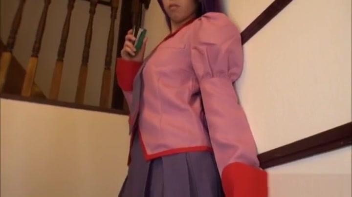 Naughty Asian teen Yuuki Itano in sexy costume gives a footjob - 1