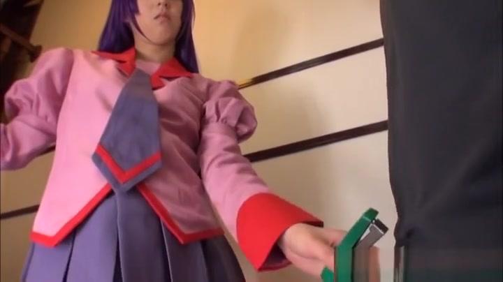 Naughty Asian teen Yuuki Itano in sexy costume gives a footjob - 1