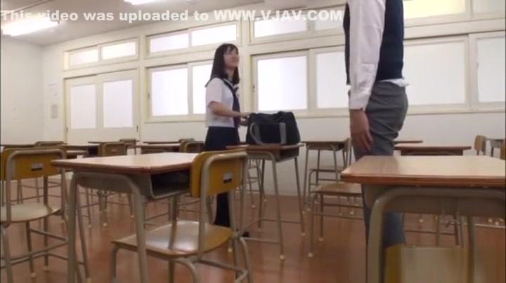 Naughty Japanese teen in school uniform sucks cock - 2