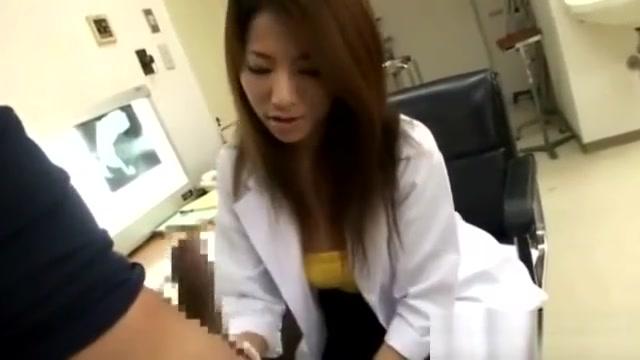Asian nurse slut gives a handjob - 2