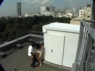 DinoTube Amateur milf Hiiragi takes her first banging on the roof Sex Toy