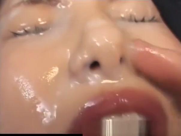 Amateur japanese teen gets bukkake and facial in groupsex - 1