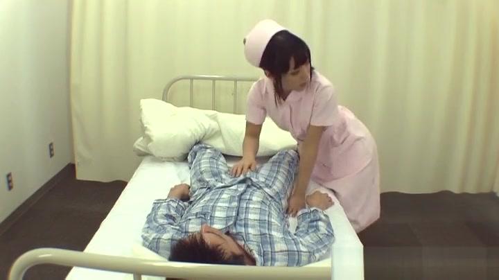 Spain Naughty Asian nurses enjoy a hard cock in this threesome Step Dad