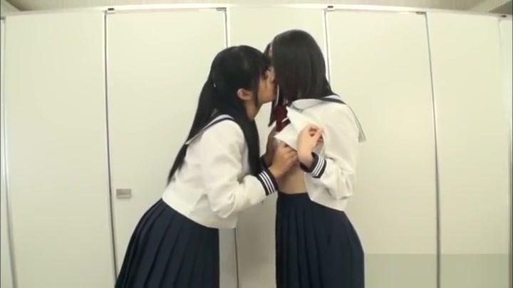 Mischievous Japanese schoolgirls share long hard cock - 1