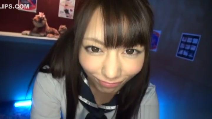 Tempting Japanese teen girl Ayu Sakurai gives a cute pov blowjob - 1