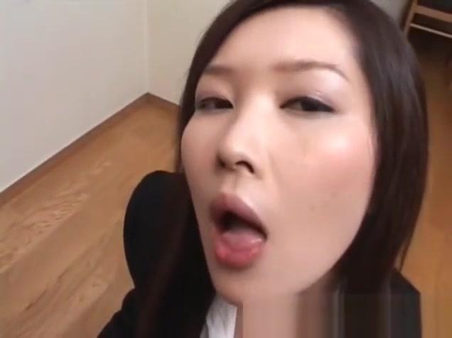 Dirty asian bitch gives BJ and drinks cum - 2