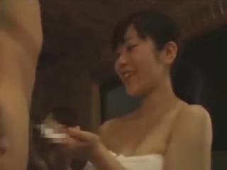 Awesome Two Japanese girls gently wash and clean a customers cock Sucks