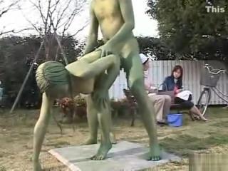 Jockstrap Green Japanese garden statues fuck in public CartoonTube