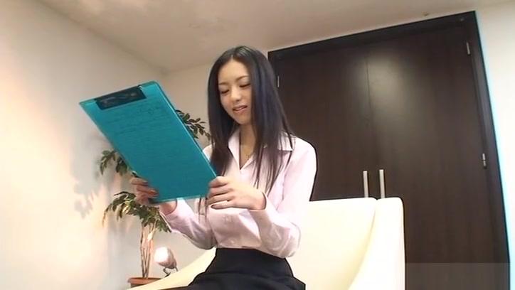 Aino Kishi Asian office lady likes stroking her guys cock at work - 1