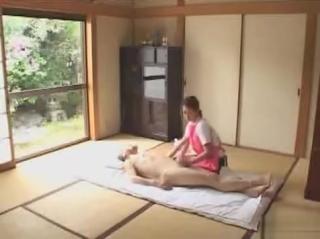 Sister Japanese caregiver gives handjob and more Anale