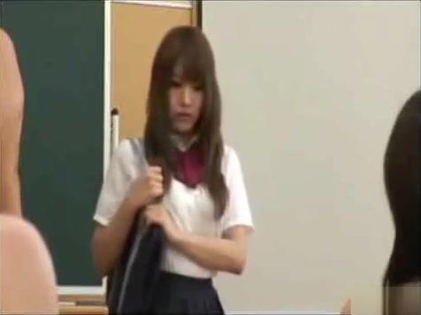 Footjob Japanese students are naked in school TheFappening
