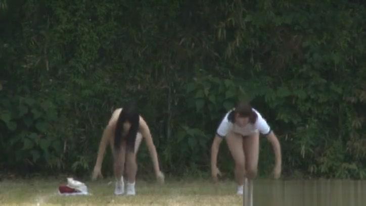 Naughty Japanese teens are into outdoor naked follies - 1