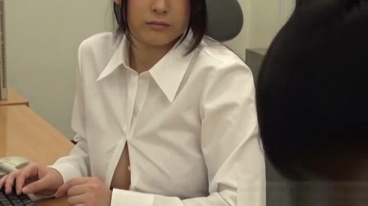 Japanese office hottie is fucked at work and creampied - 2