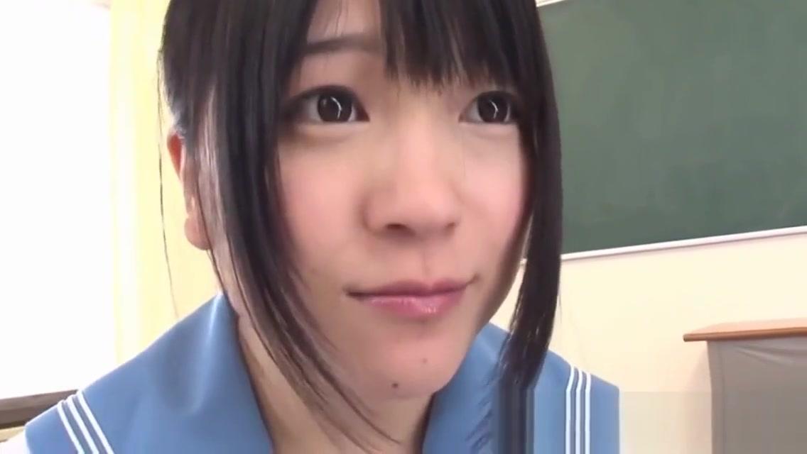 No Condom  Japanese Schoolgirl in Uniform Handjob Facial - 2