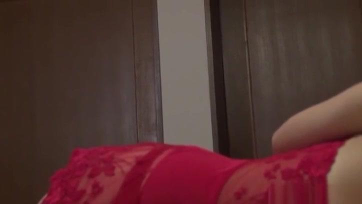 Arousing Japanese AV model in red lingerie gets facesitting - 2