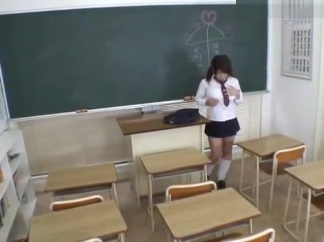 Amateur Blow Job  Busty schoolgirl fingering herself giving blowjob for guy rubbing cock with tits cum to boobs tasting semen in the classroom clip NetNanny - 1