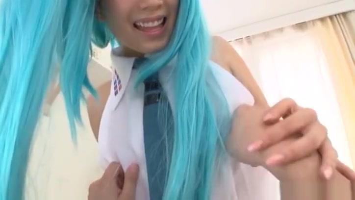 Stunning blue haired Minami Kojima enjoys a hardcore cosplay session - 2