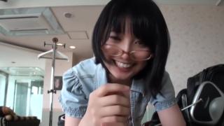 91Porn Japanese teen with glasses blowjob with cum in mouth Sweet