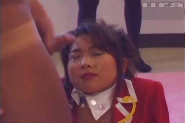 Adorable Japanese stewardess girl takes allot of bukkake - 2
