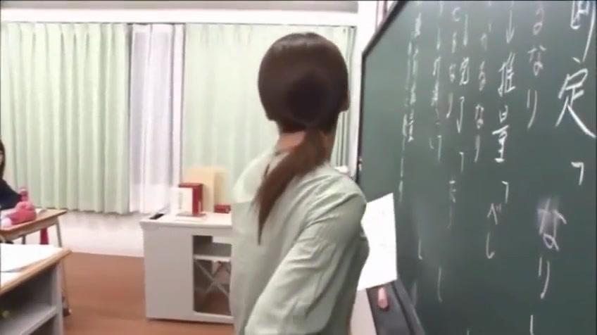 Japanese teacher gives a valuable lesson at the blackboard - 2