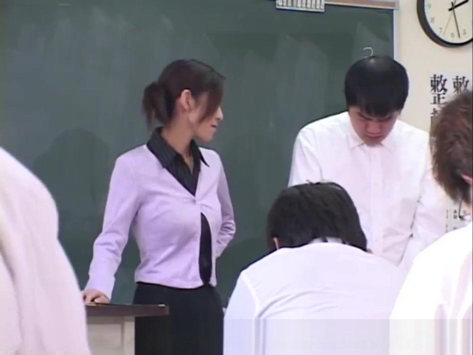 Japanese Teacher degraded and Cum covered by her Students in Class - 2