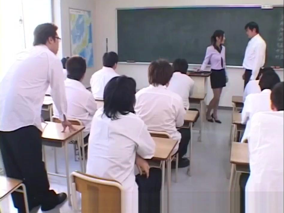 Japanese Teacher degraded and Cum covered by her Students in Class - 1