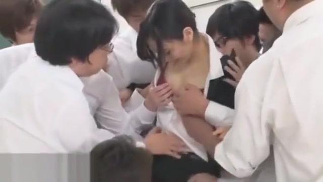 Japanese teacher takes the cum of all her students - 1