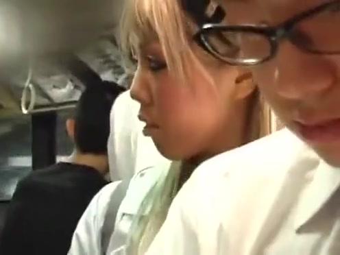 Linda Japanese Girls Reverse Grope Nerdy Guy on Bus CFNM Femdom Chikan FFFM Office Fuck