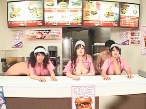 Fast Food Japanese Sluts Banged Hard At Work - 1