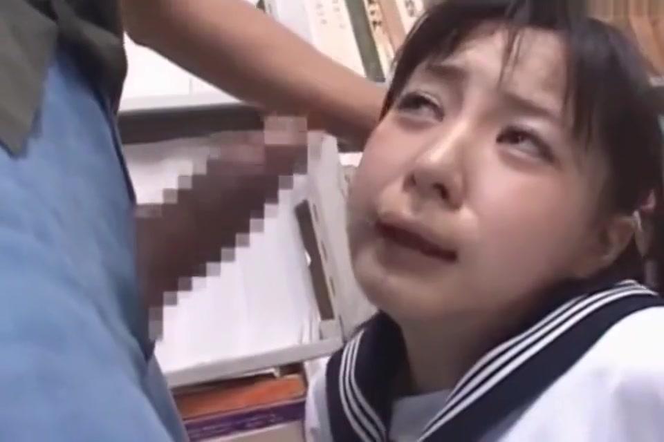 Brunette asian mouth fucked hard in school library - 2