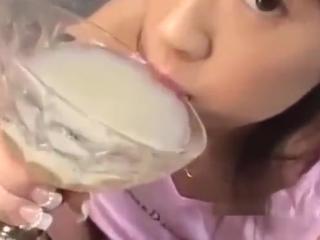 Swedish JAPANESE TEENAGER DRINKS TROPHY CUP FULL OF CUMSHOT Booty