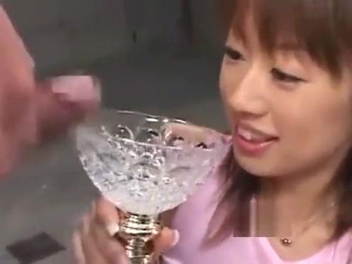 JAPANESE TEENAGER DRINKS TROPHY CUP FULL OF CUMSHOT - 2