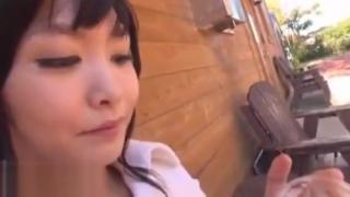 Close Up Japanese beauty gives blowjob outdoor Tory Lane