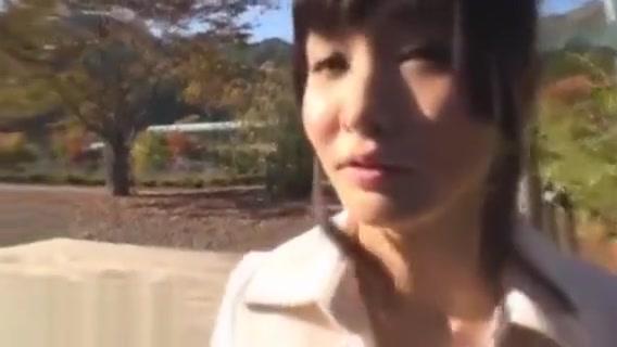 Japanese beauty gives blowjob outdoor - 2
