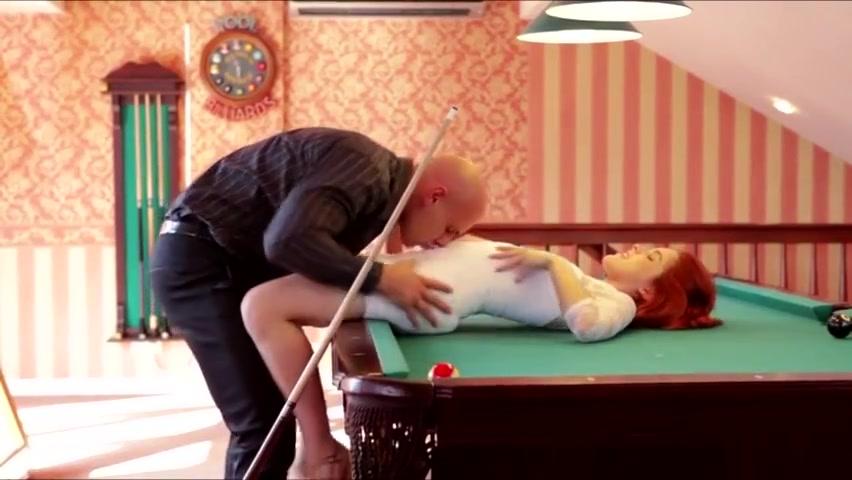 Hottie redhead Amarna Miller gets fuck hard by a bigcock in pooltable - 2
