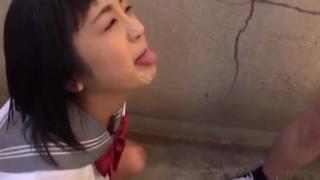 Doujin-Moe Schoolgirl sucks, gets a facial and drinks piss Fit