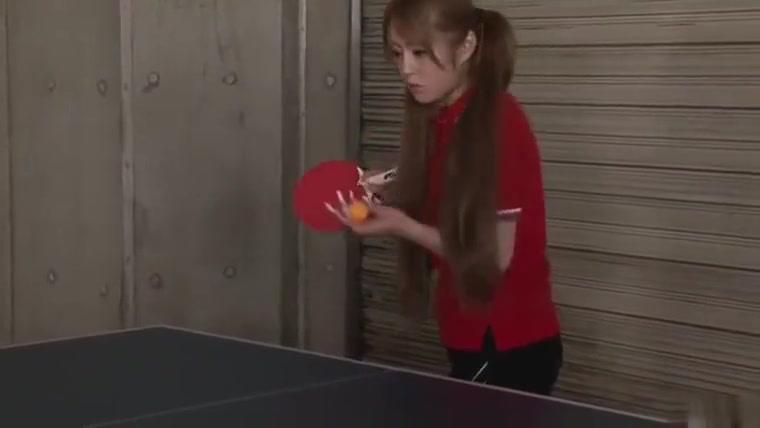 Babe in pigtails sucks guys dick after a game of ping pong - 1