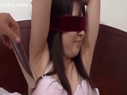 Sexy Blindfolded Asian Girl in Pink Lingerie - 2