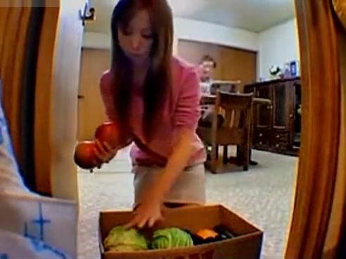 Asian wife provokes a fruit seller in front her husband and fucks him - 2